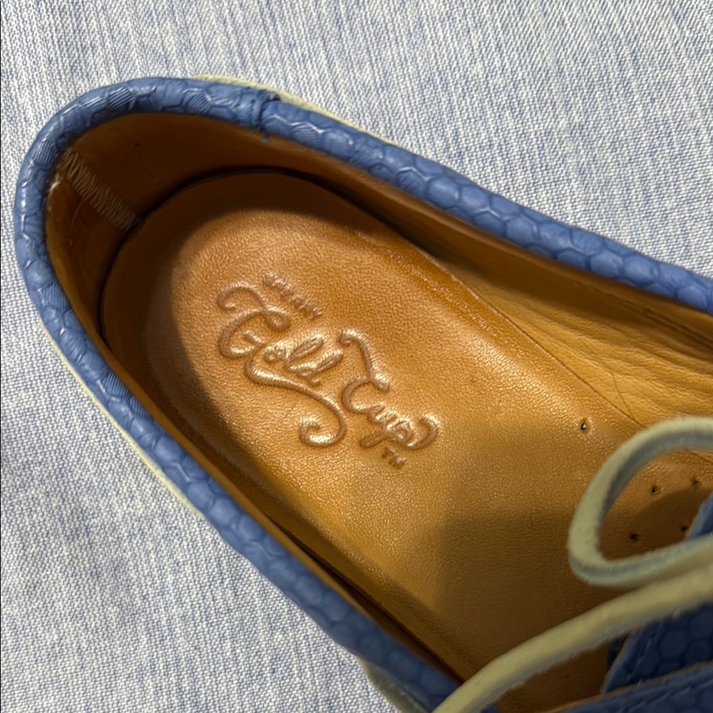 Sperry Blue Loafers with Cream Laces - Picture 3 of 12
